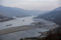 Falling Water Levels on the Rhine River Brings Germany's Barge Traffic to a Halt