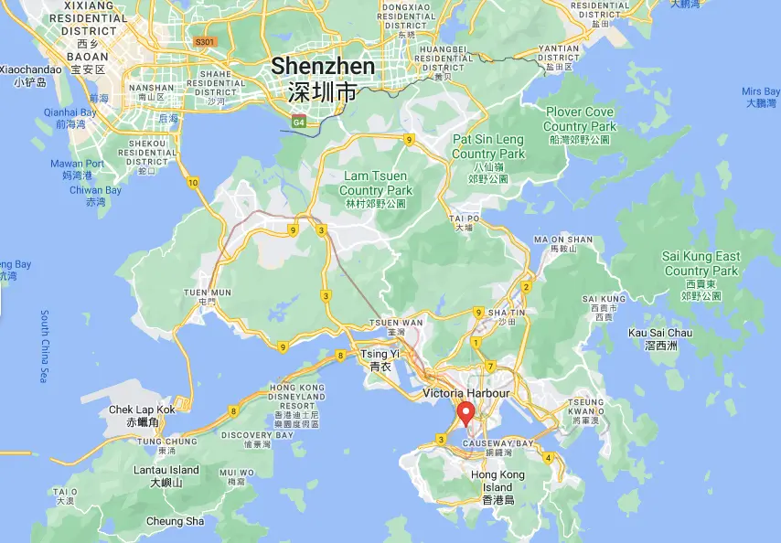 Location of the Port of Hong Kong